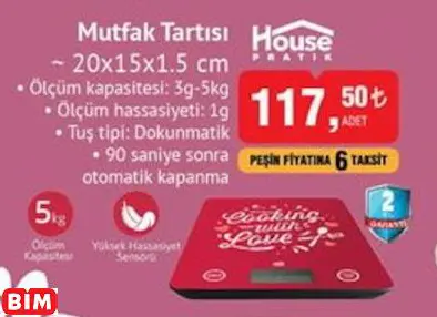 MUTFAK TARTISI ~ 20X15X1.5 CM